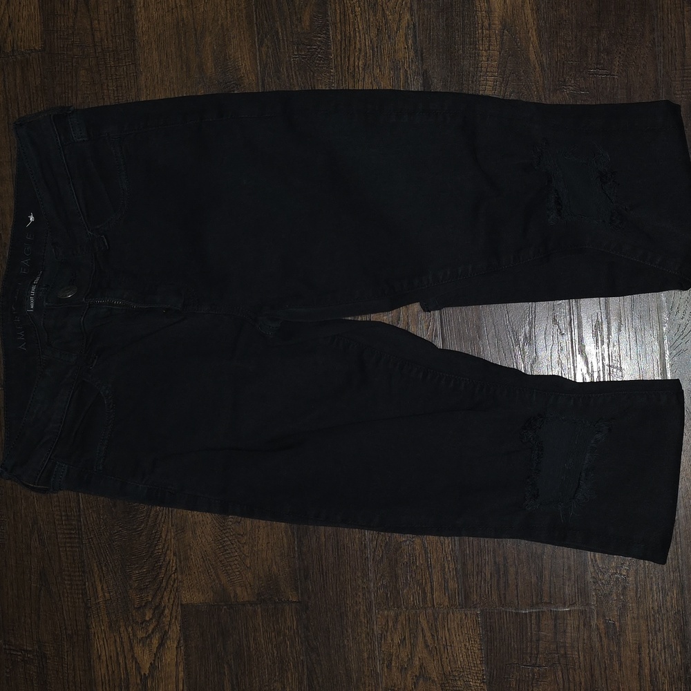 American Eagle High Rise Ripped Jeggings Size 4 - Picture 4 of 6